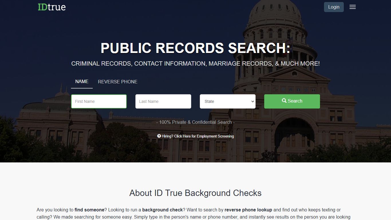 Background Check & Reverse Phone Lookup | ID True